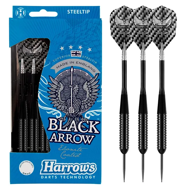 harrows-black-arrow-21gr-steel-tip-fl-chettes-pointe-acier image 1