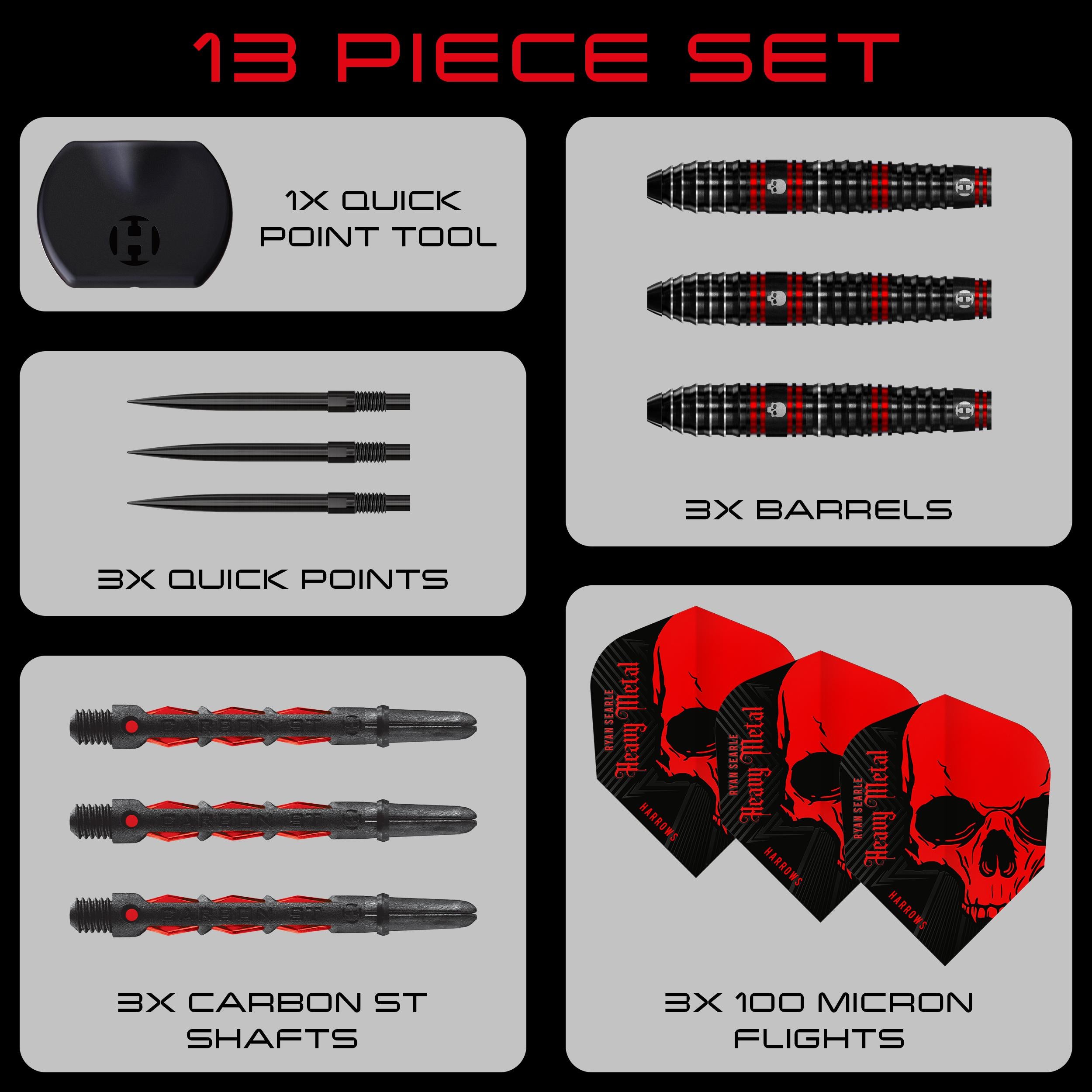 harrows-ryan-searle-90-quick-point-series-1-fl-chettes-pointe-acier image 7