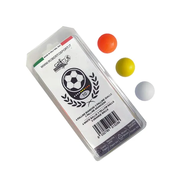 roberto-sport-match-set-de-10-balles-standard-blanches-et-couleurs image 1
