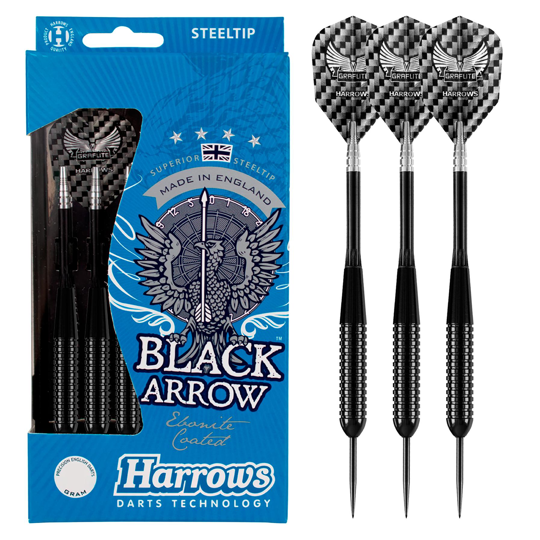 harrows-black-arrow-21gr-steel-tip-fl-chettes-pointe-acier image 1