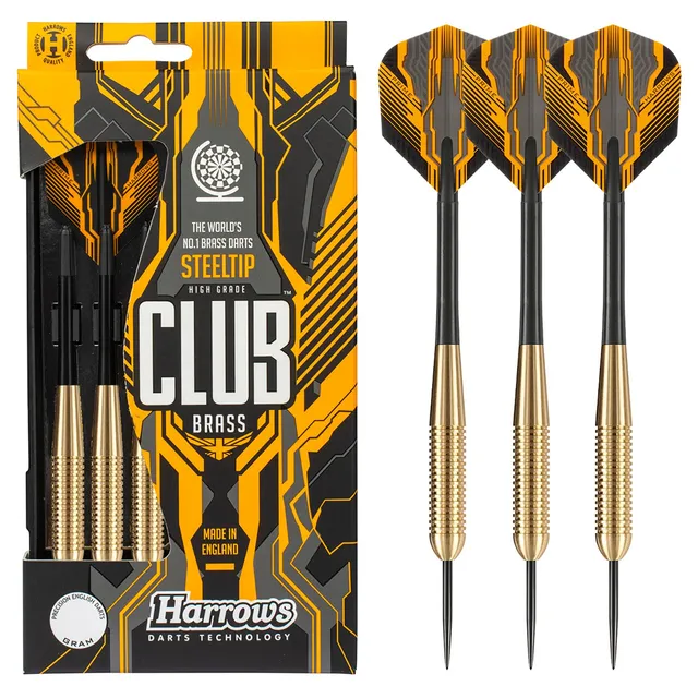 harrows-club-brass-19g-steel-tip-fl-chettes-pointe-acier-laiton image 1