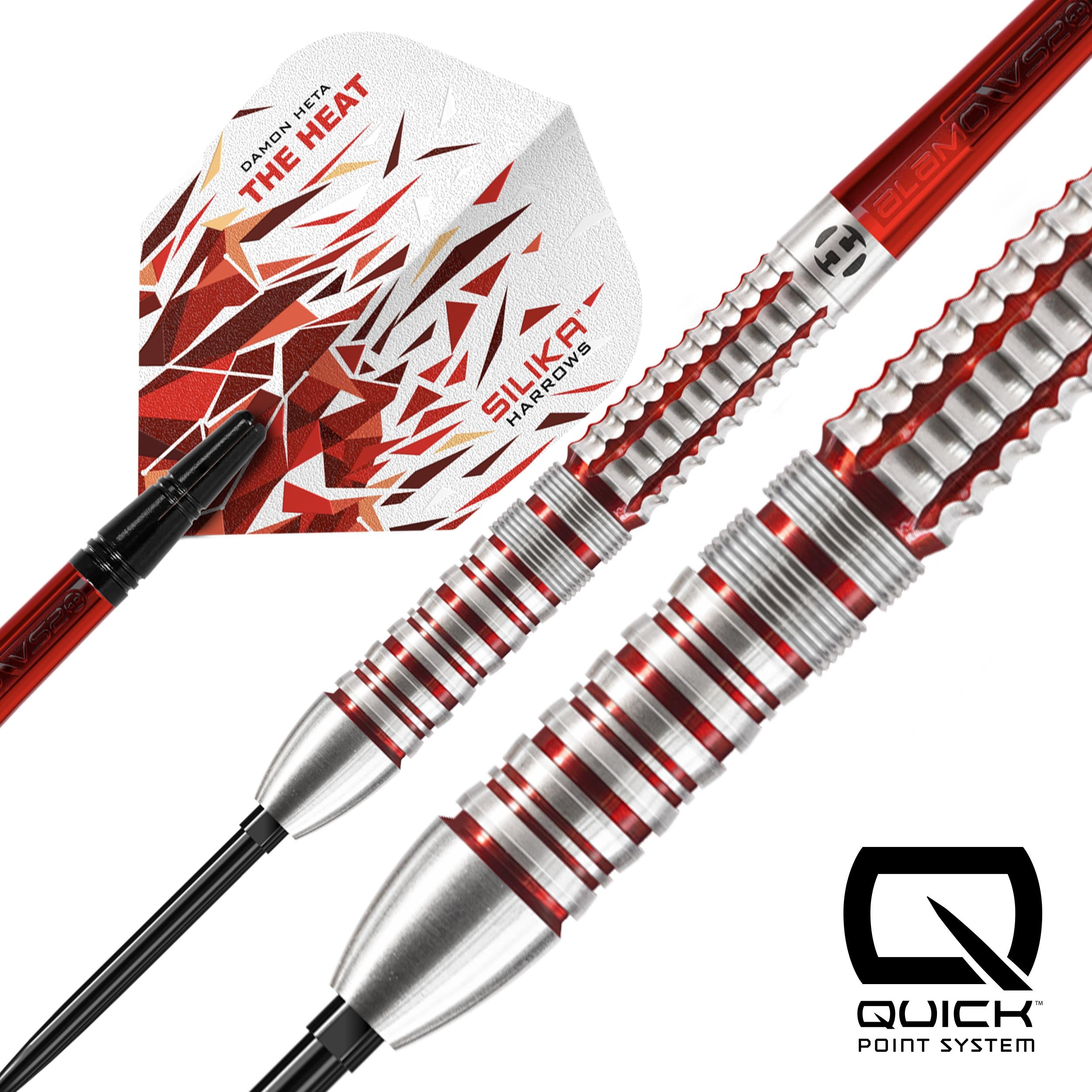 harrows-damon-heta-90-series-2-quick-point-darts-fl-chettes-pointe-acier image 2