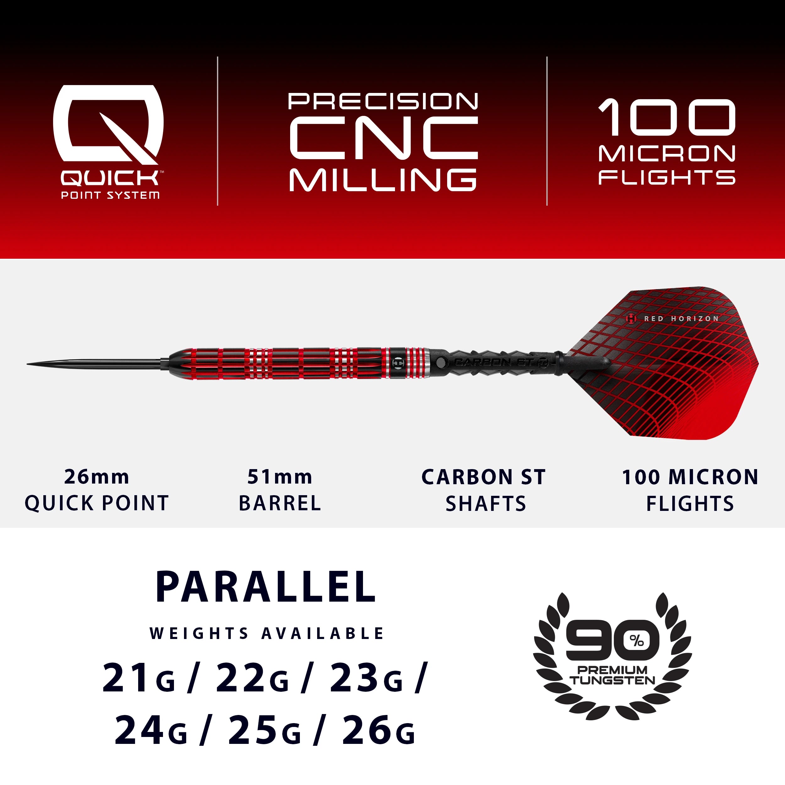 harrows-red-horizon-90-fl-chettes-pointe-acier-quick-point-21g image 4