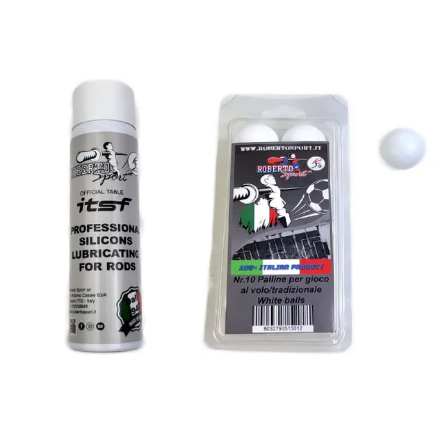 roberto-sport-match-kit-10-balles-blanches-standard-spray-lubrifiant-75-ml image 1