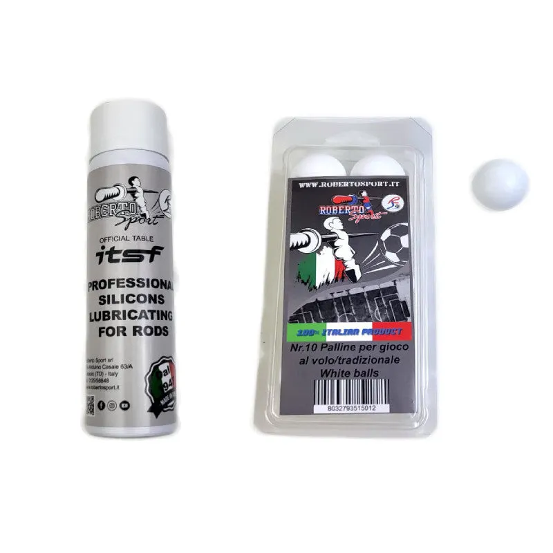 roberto-sport-match-kit-10-balles-blanches-standard-spray-lubrifiant-75-ml image 1