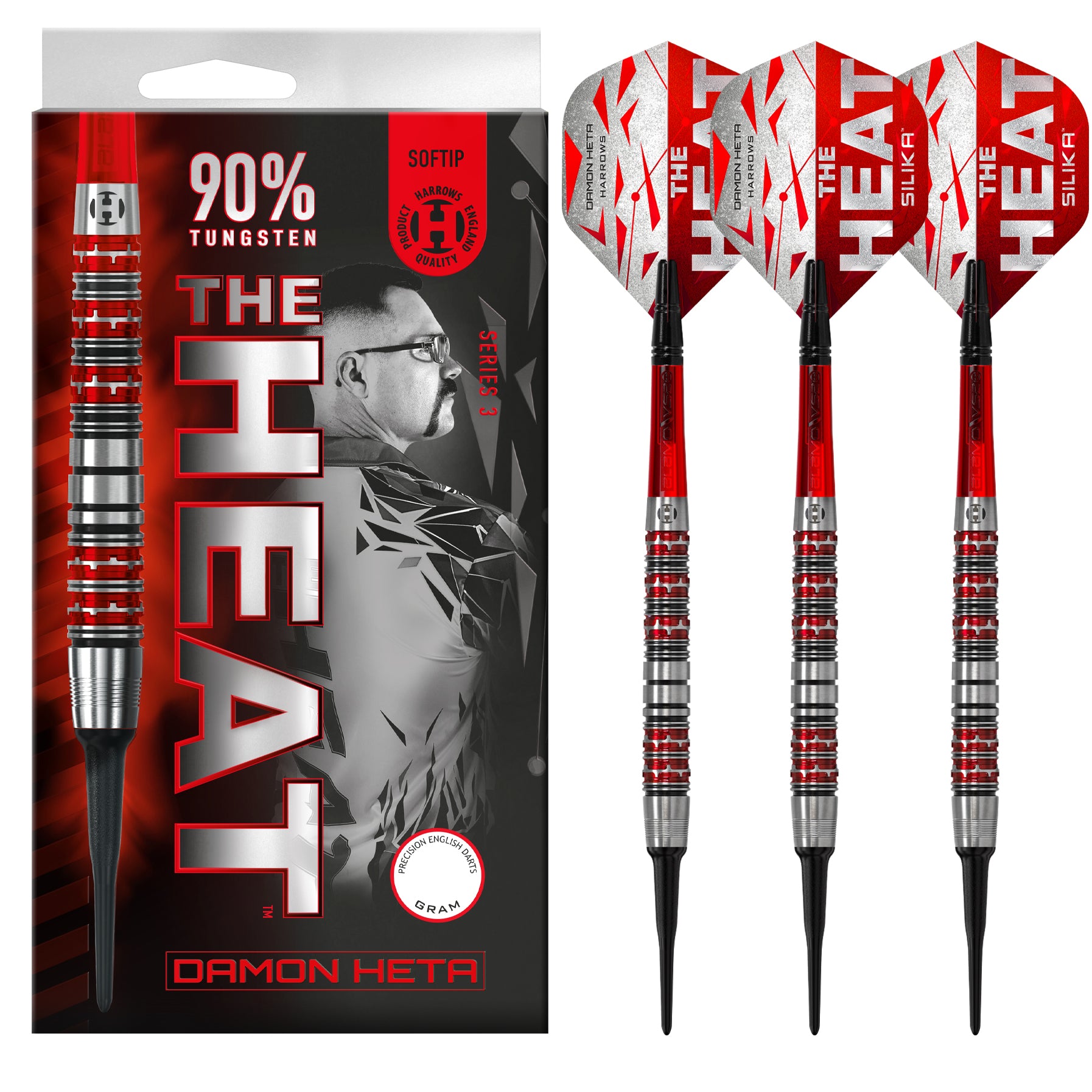 harrows-damon-heta-series-3-90-fl-chettes-pointe-souple-soft-tip image 1