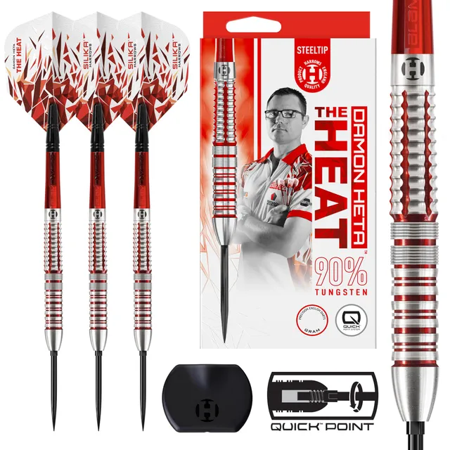 harrows-damon-heta-90-series-2-quick-point-darts-fl-chettes-pointe-acier image 1