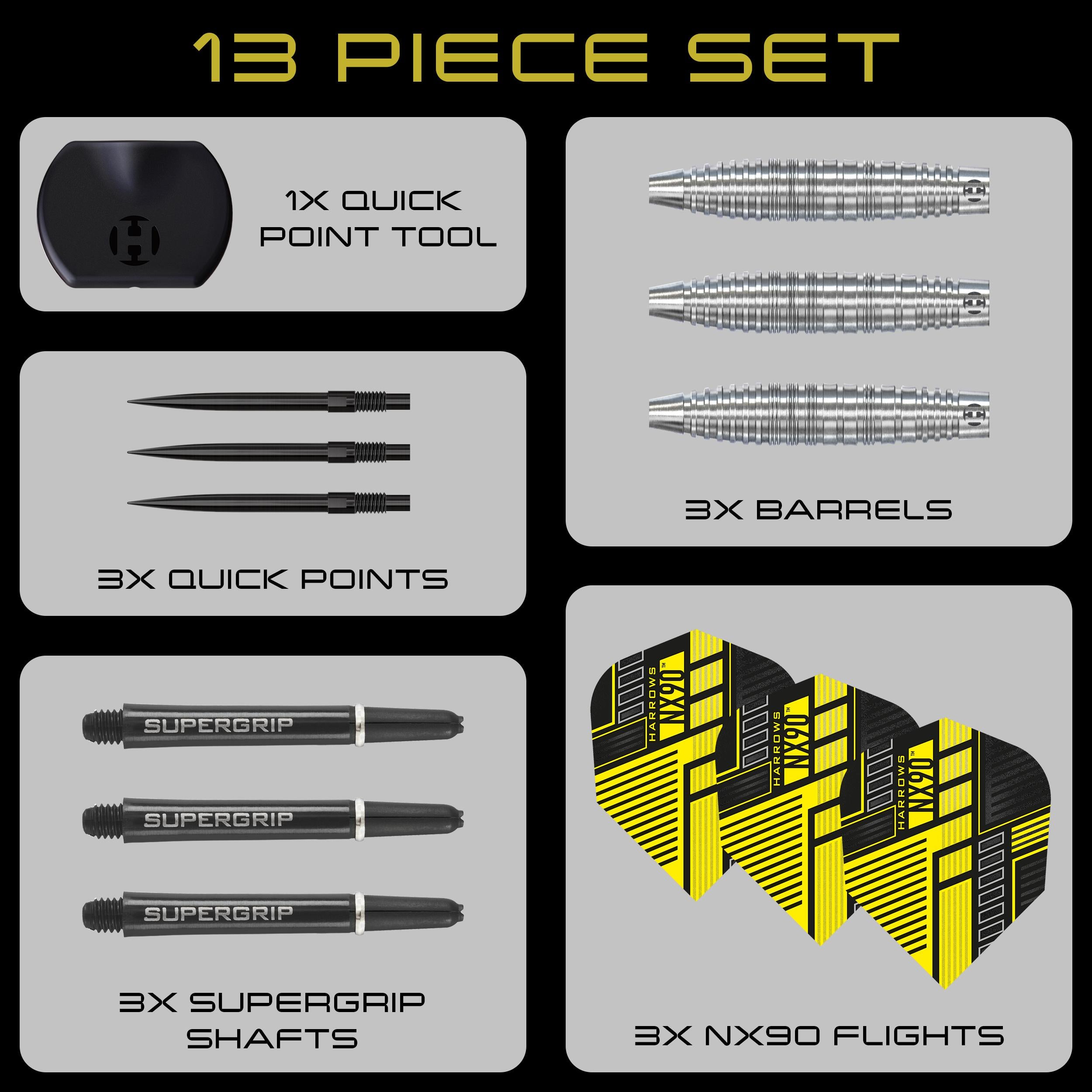 harrows-nx90-bomb-90-quick-point-fl-chettes-pointe-acier-profil-bomb image 6