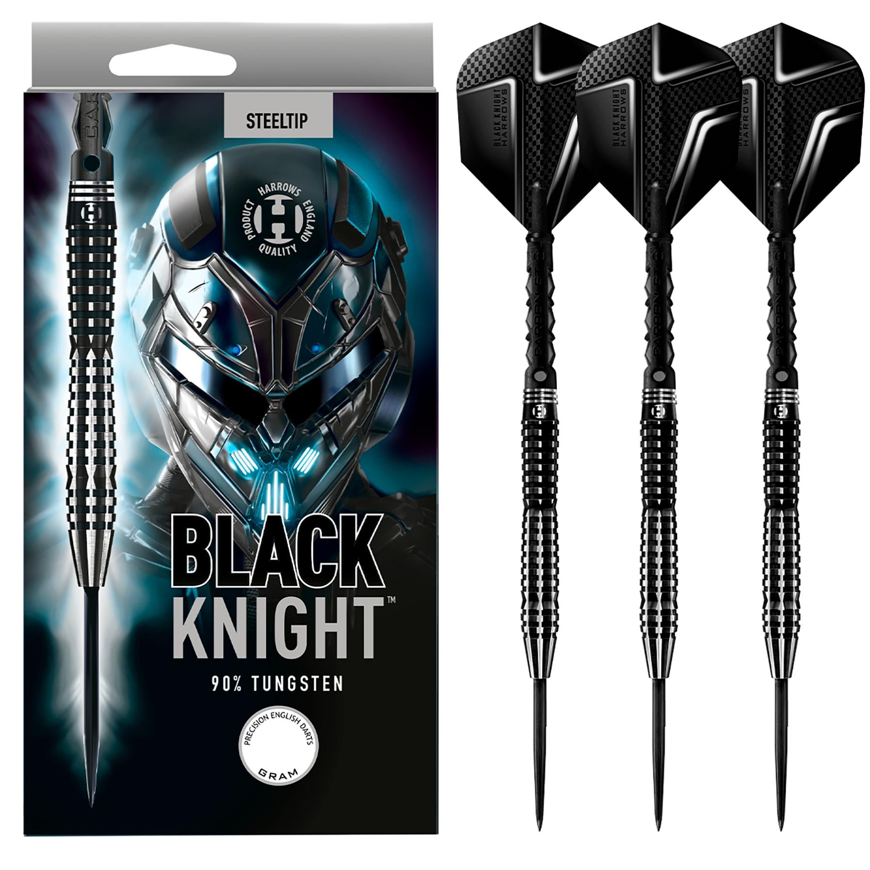 harrows-black-knight-90-tungst-ne-fl-chettes-acier-pointes-fixes-poids-au-choix image 1