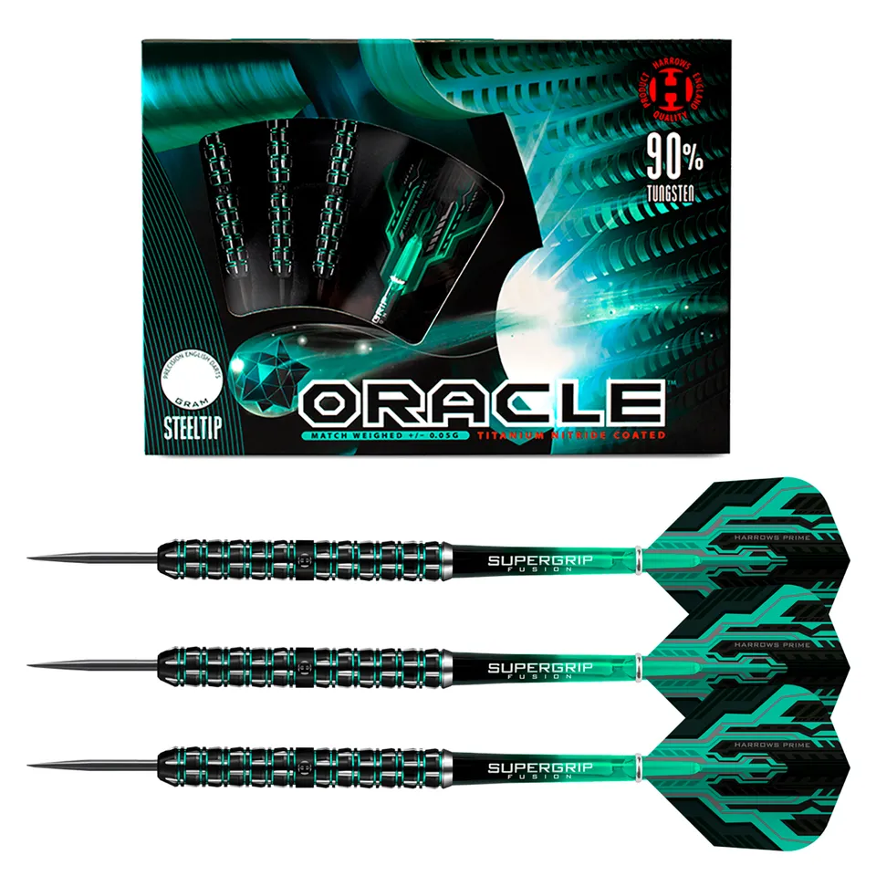 harrows-oracle-90-fl-chettes-pointe-acier-steel-tip-parall-le image 1