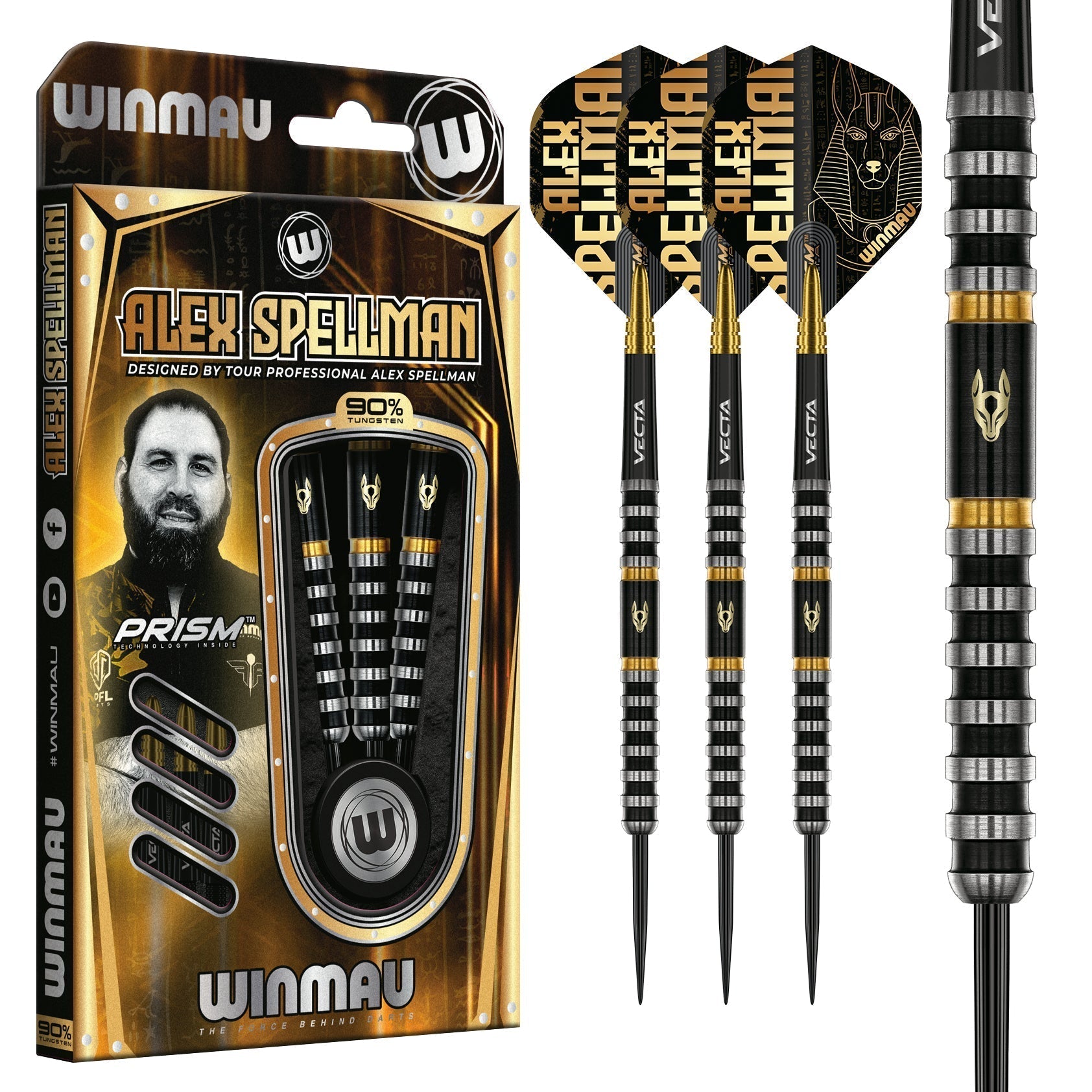 winmau-alex-spellman-series-1-fl-chettes-pointe-acier-90-tungst-ne image 1