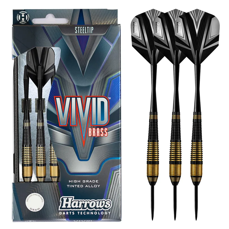 harrows-vivid-brass-noir-fl-chettes-steel-tip image 1