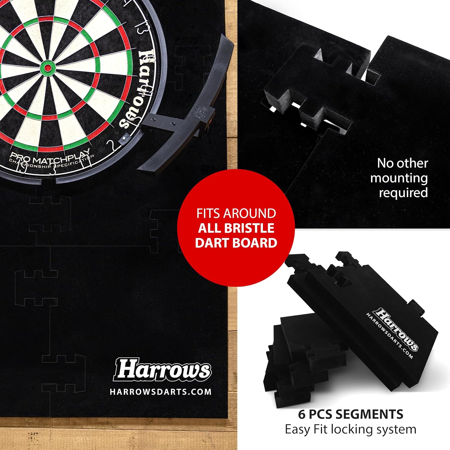 harrows-xl-dartboard-surround-6-pi-ces-protection-murale image 5