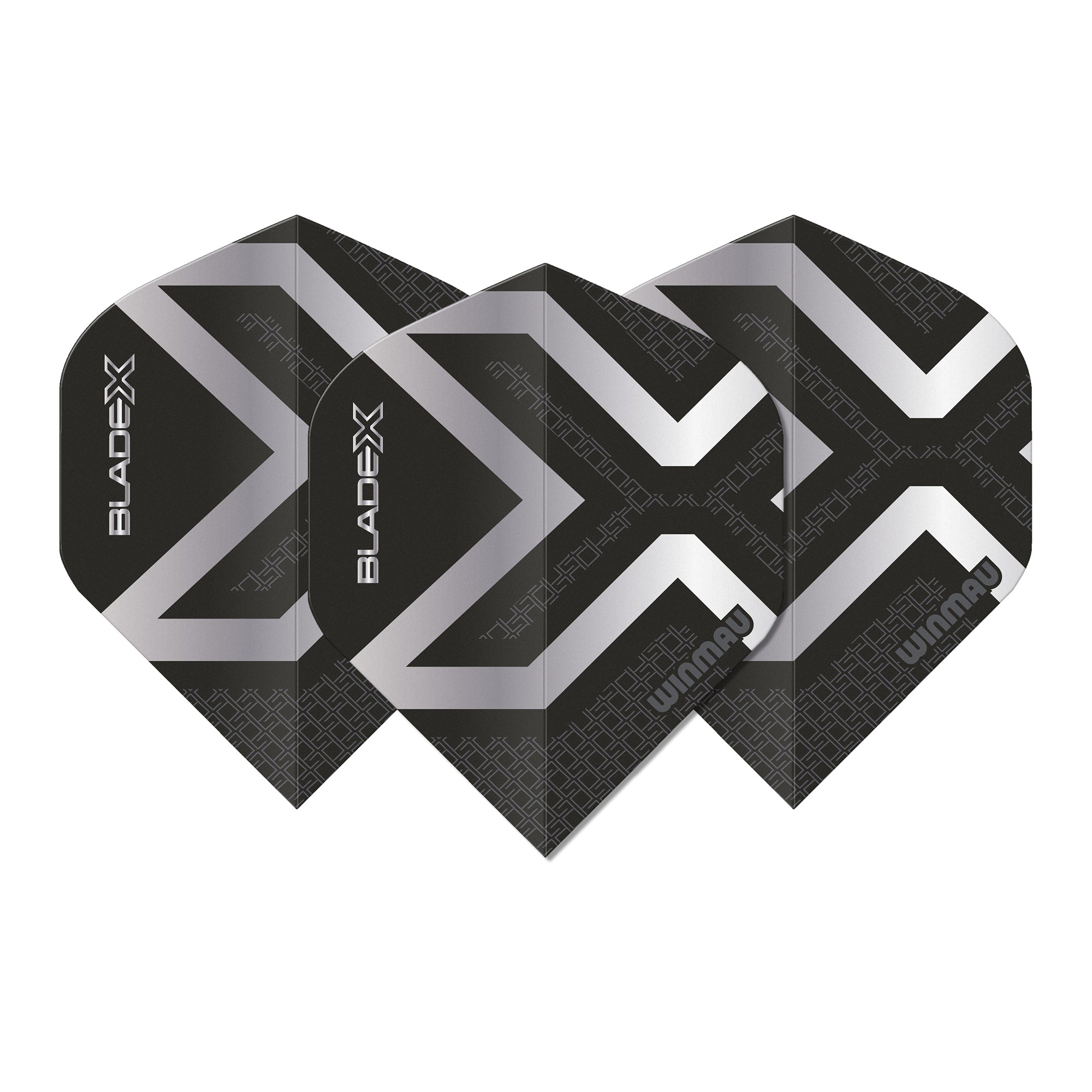 winmau-blade-x-ailettes-prism-delta-noir-m-tallique-et-argent image 1