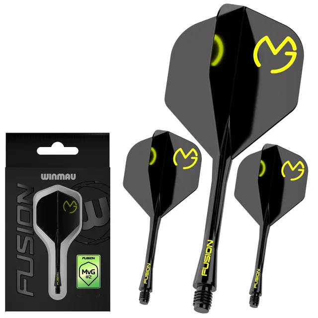 winmau-fusion-2-vol-int-gr-avec-tige-mvg-design-noir-et-vert image 1