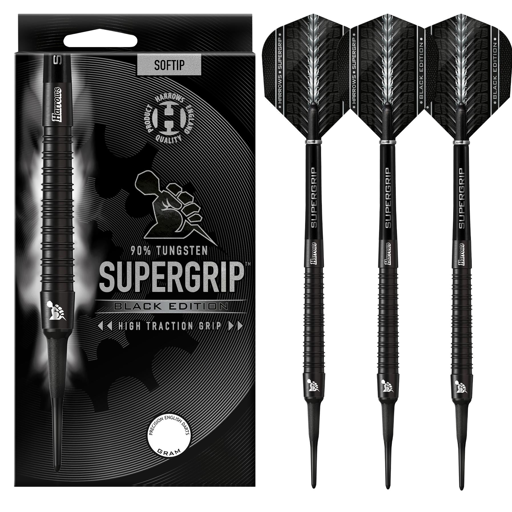 harrows-supergrip-90-black-edition-fl-chettes-pointe-souple image 1
