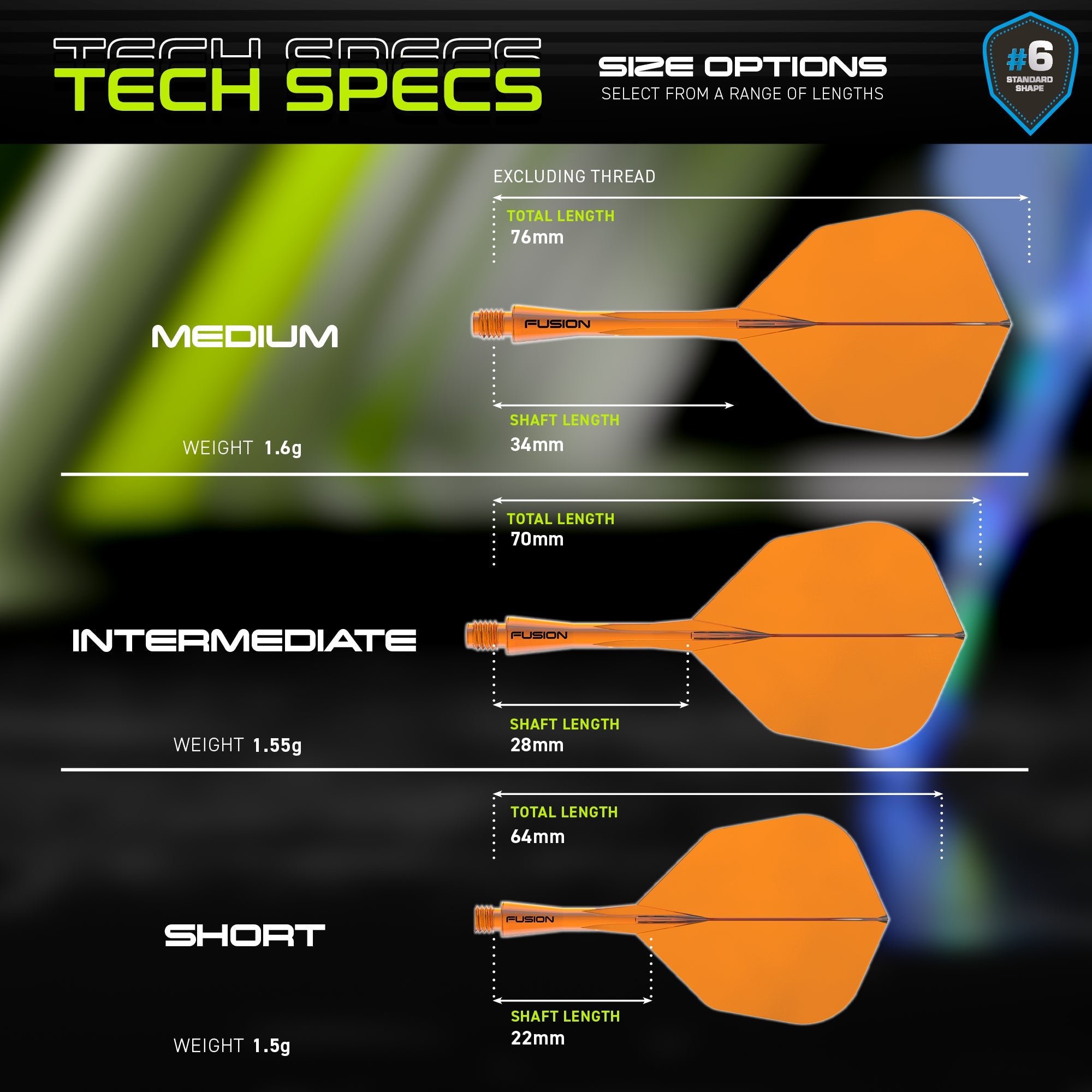 winmau-fusion-integrated-flight-shaft-6-transparent-orange-short-tige-ailette-in image 5