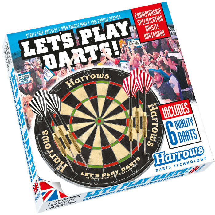 harrows-lets-play-darts-cible-sisal-taille-officielle-6-fl-chettes image 2