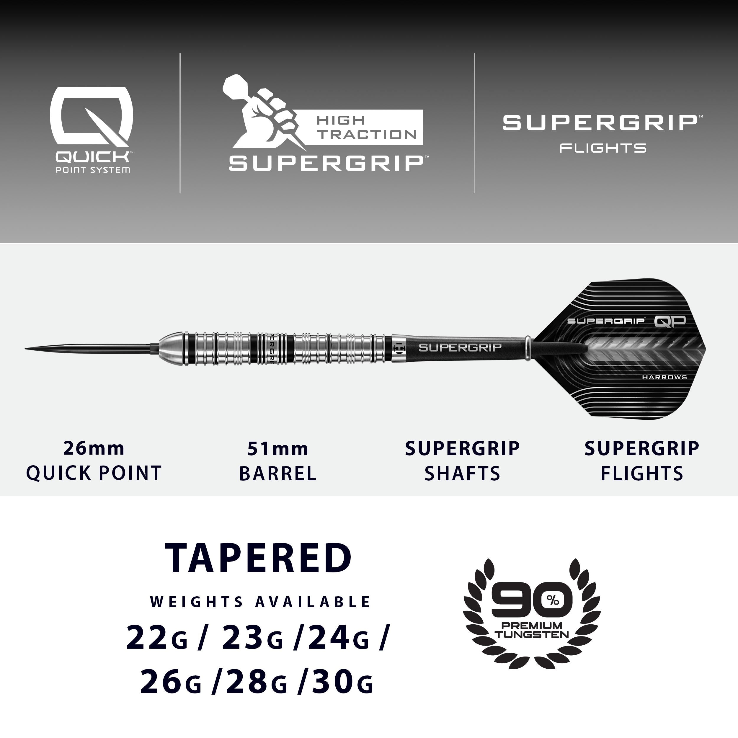 harrows-supergrip-qp-tapered-90-tungst-ne-steel-tip-quick-point image 4