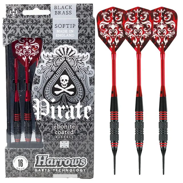 harrows-pirate-red-fl-chettes-pointe-souple-tungst-ne-corps-bomb image 1