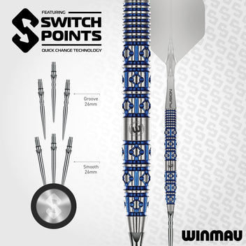 winmau-lunaris-fl-chettes-switch-point-tapered-bleu-lectrique image 8