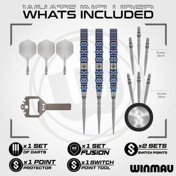 winmau-lunaris-fl-chettes-switch-point-tapered-bleu-lectrique image 2
