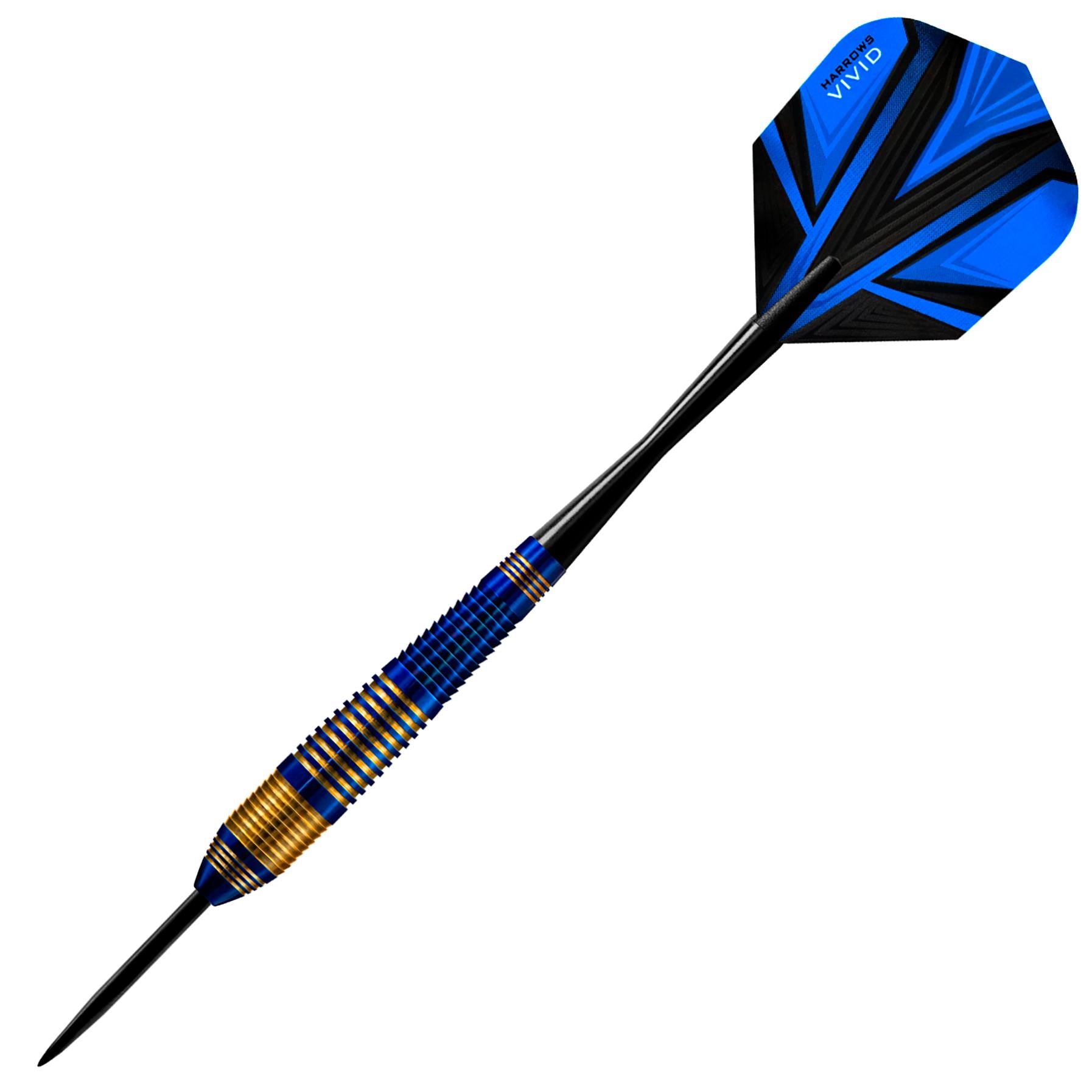 harrows-vivid-brass-blue-steel-tip-darts-fl-chettes-pointe-acier-bleues image 4