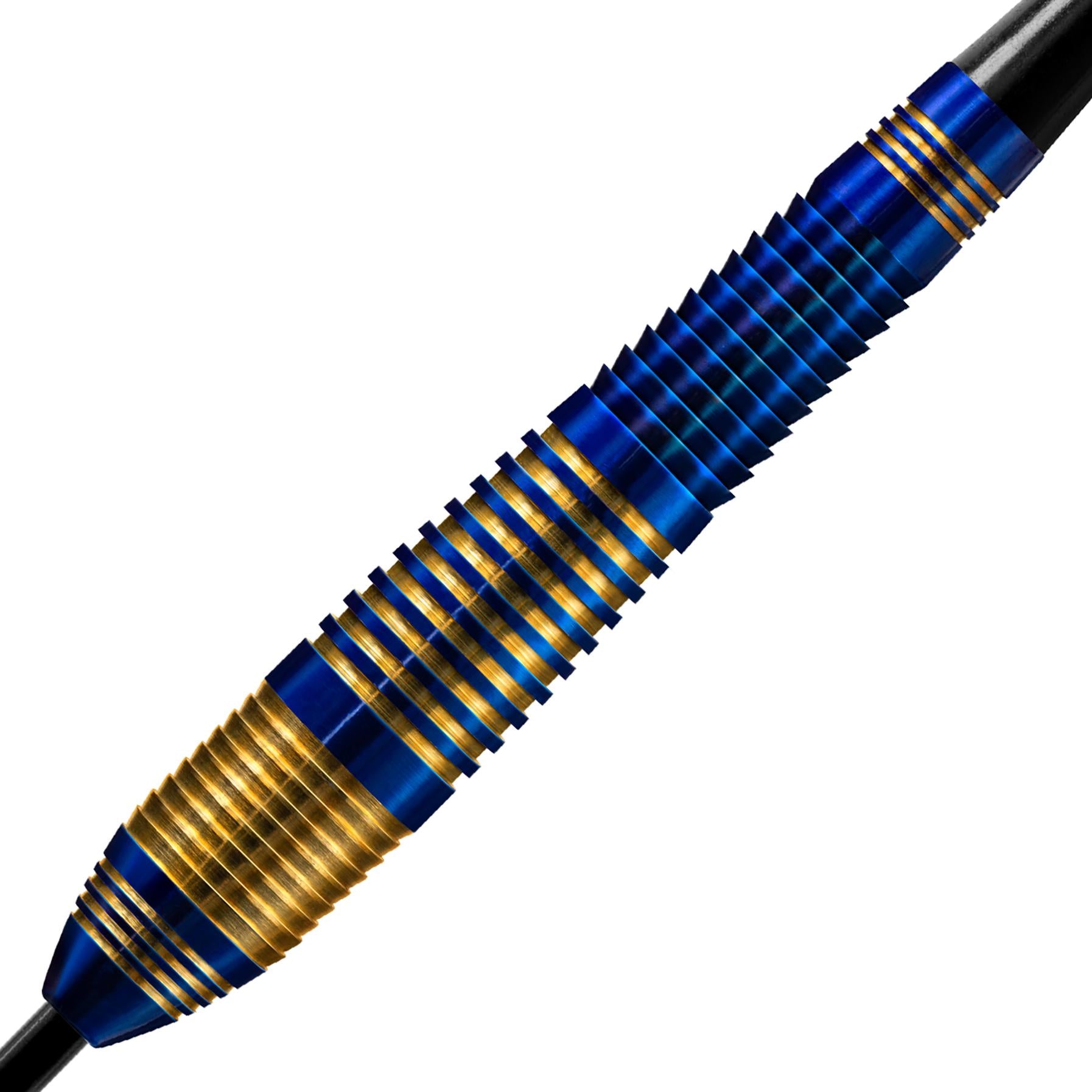 harrows-vivid-brass-blue-steel-tip-darts-fl-chettes-pointe-acier-bleues image 2