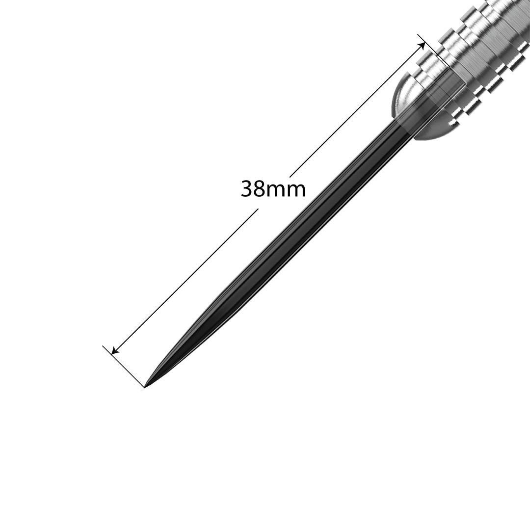 harrows-pointes-acier-noir-38-mm-fl-chettes-steeltip image 2