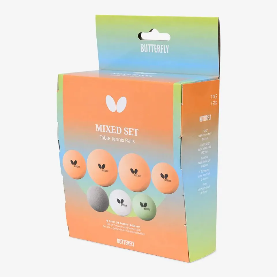 butterfly-palline-magiche-mix-de-7-balles-de-tennis-de-table-vari-es image 1