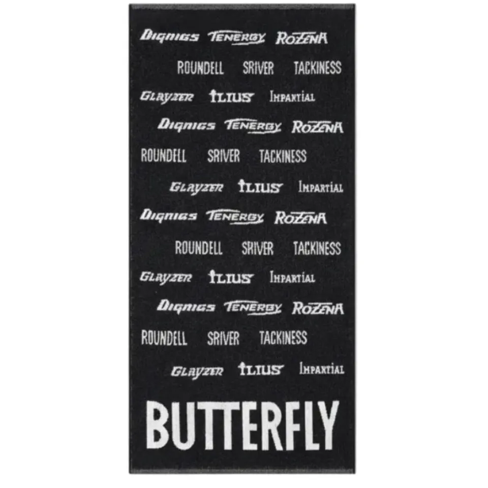 butterfly-handa-serviette-ponge-100-coton-50x100-cm-noire image 1