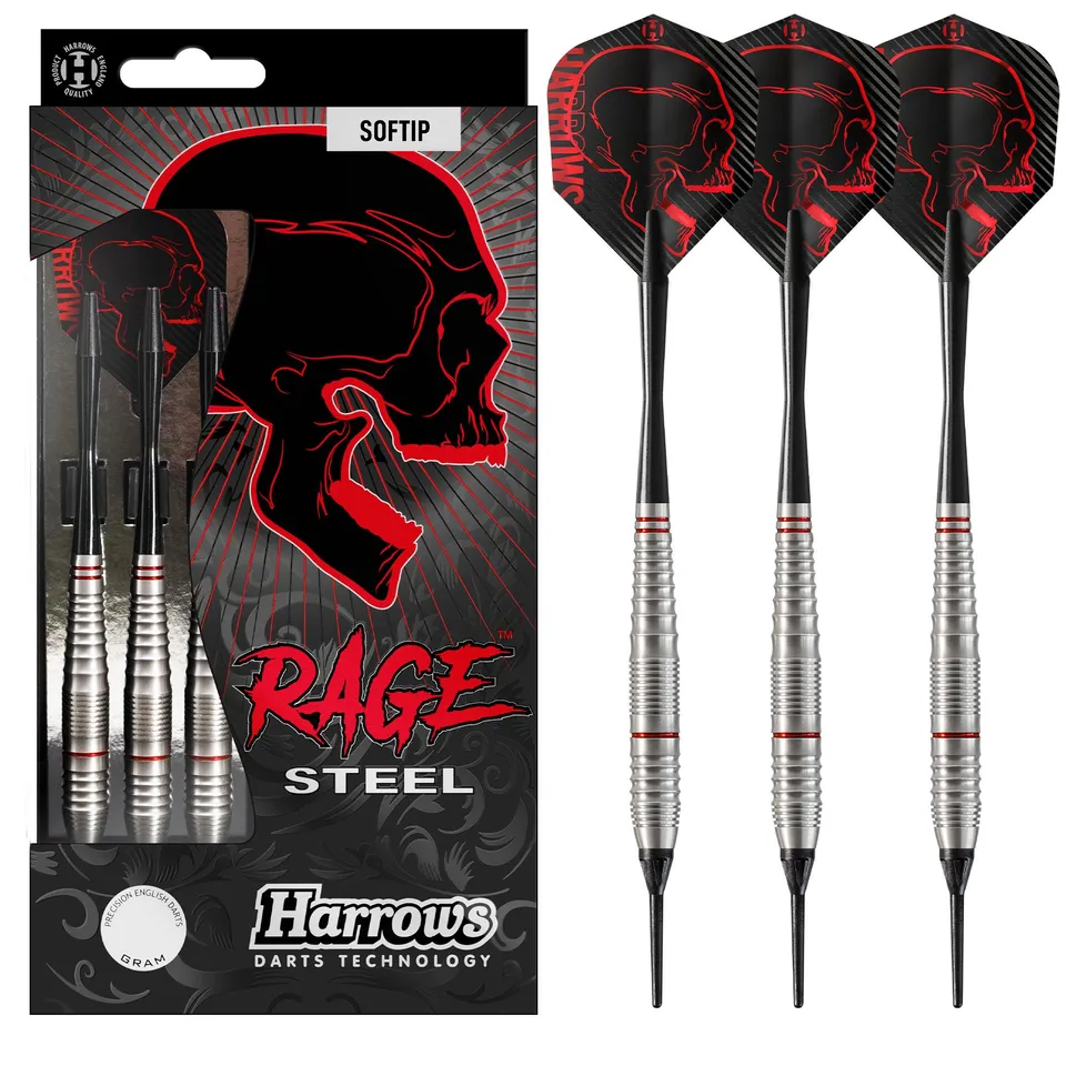 harrows-rage-fl-chettes-pointe-souple-steel image 1