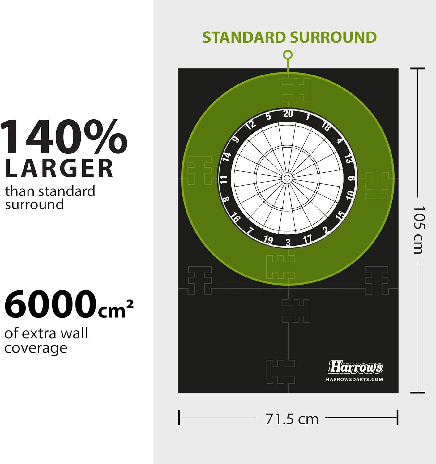harrows-xl-dartboard-surround-6-pi-ces-protection-murale image 3