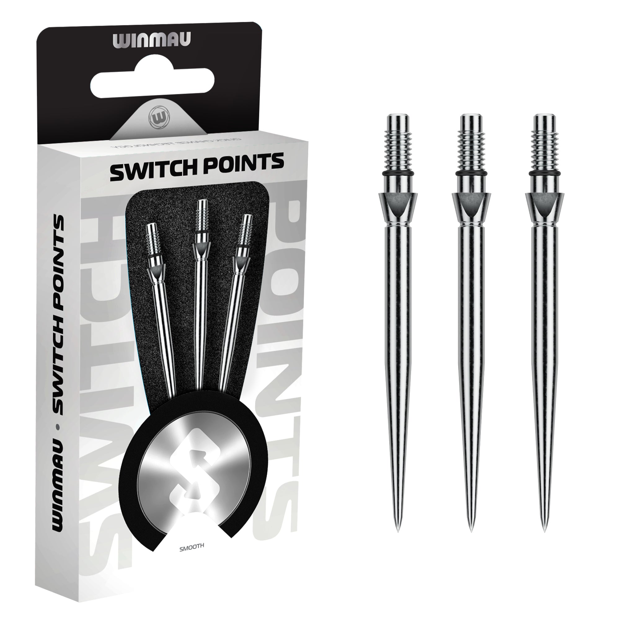 winmau-switch-points-smooth-silver-pointes-interchangeables-lisses image 2