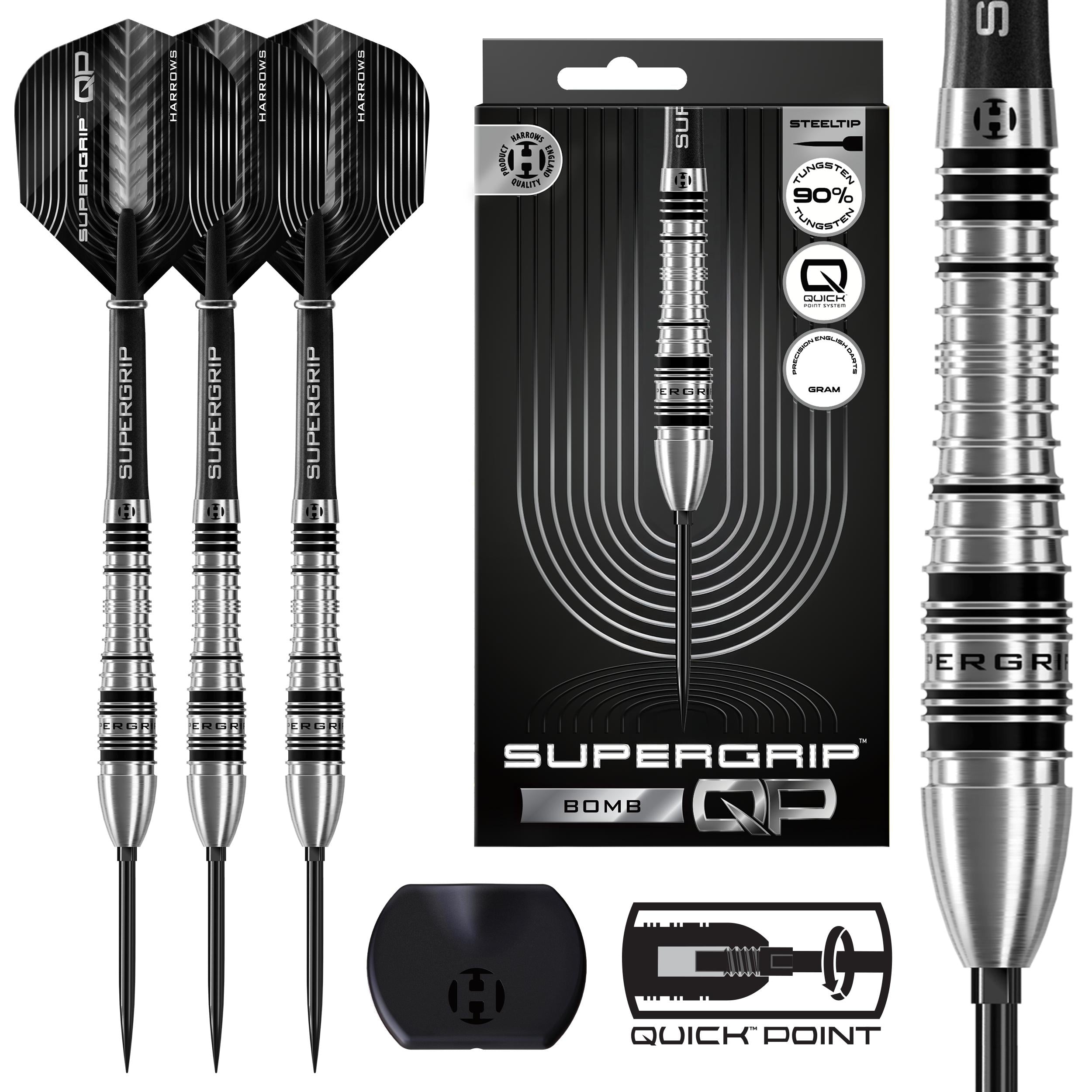 harrows-supergrip-qp-bomb-90-fl-chettes-pointe-acier-quick-point image 1