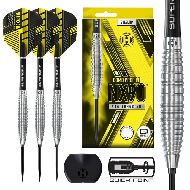 harrows-nx90-bomb-90-quick-point-fl-chettes-pointe-acier-profil-bomb image 1