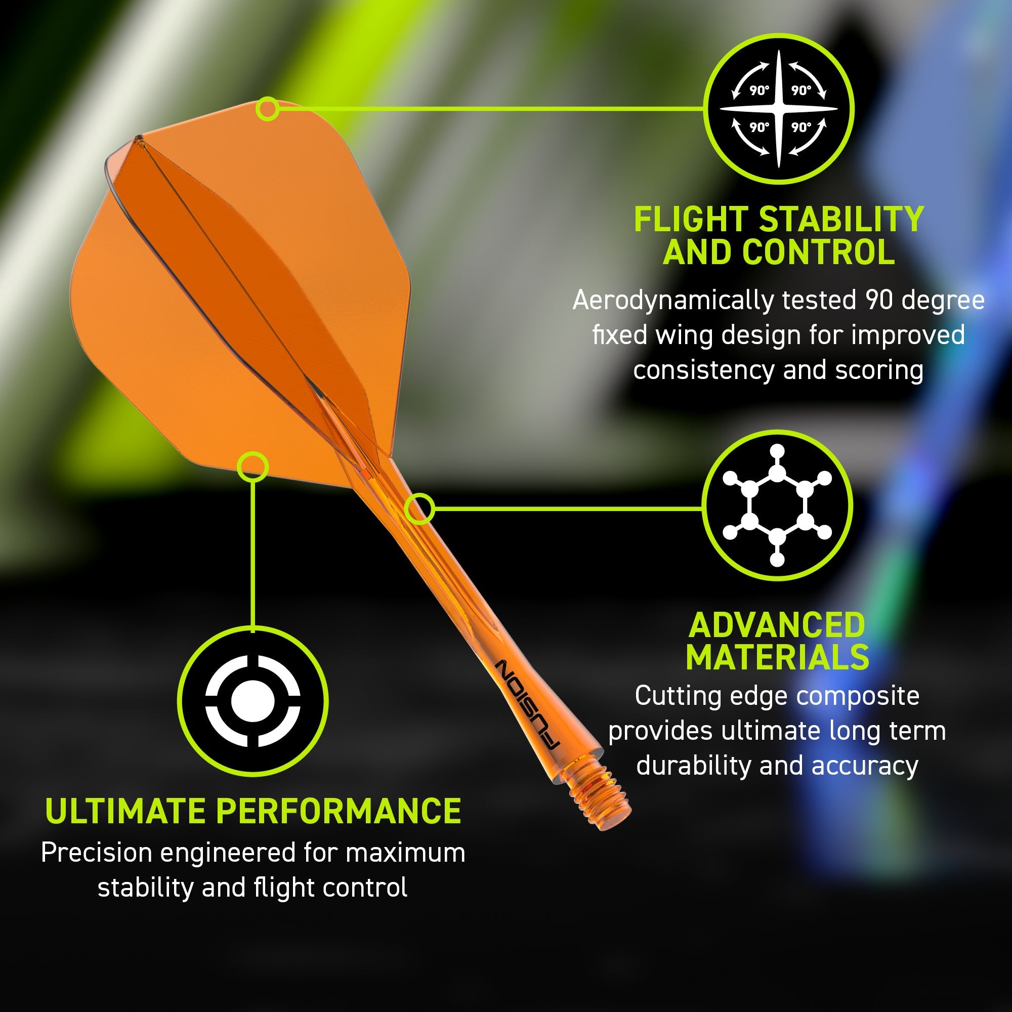 winmau-fusion-integrated-flight-shaft-6-transparent-orange-short-tige-ailette-in image 4