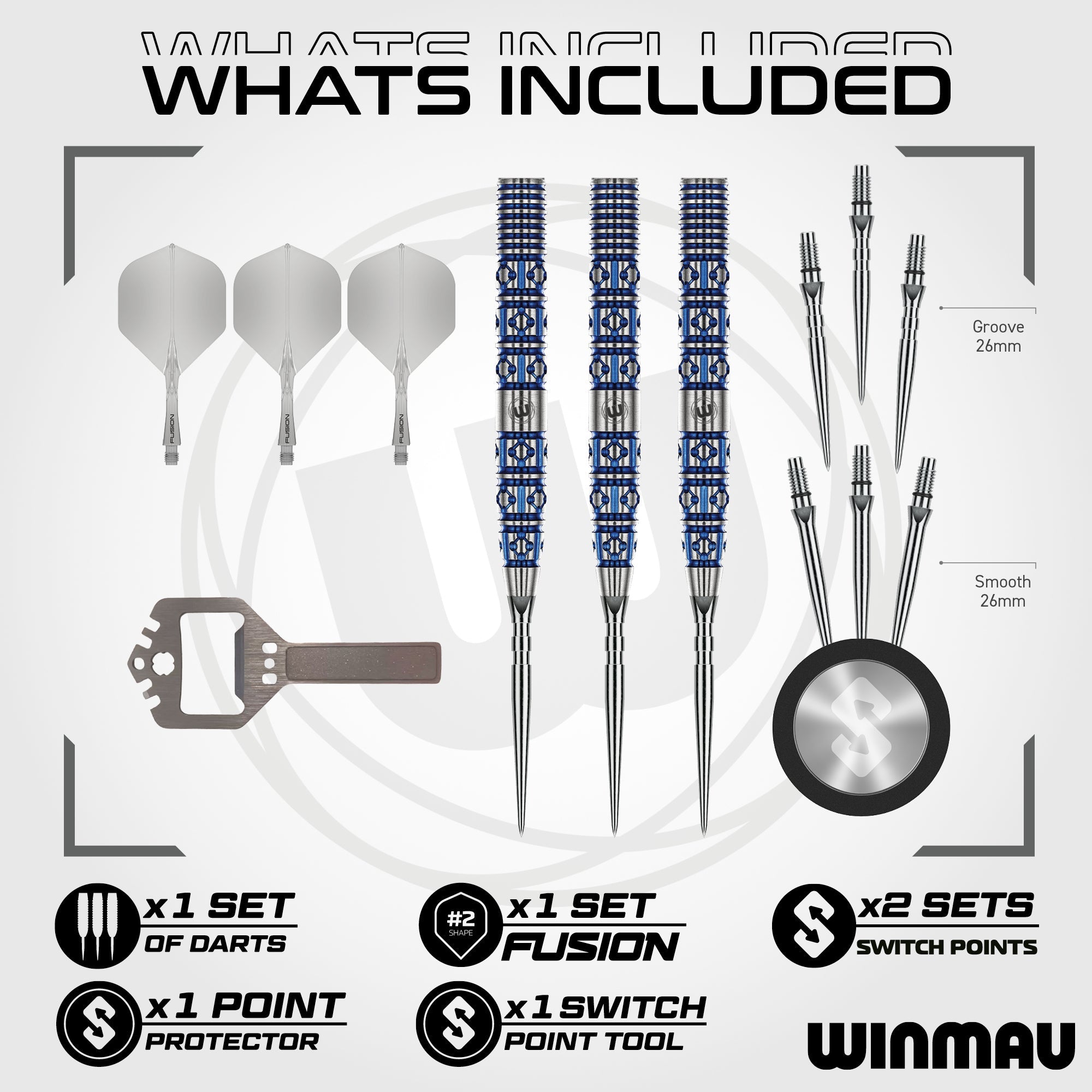 winmau-lunaris-tapered-fl-chettes-steel-tip-avec-switch-point image 3