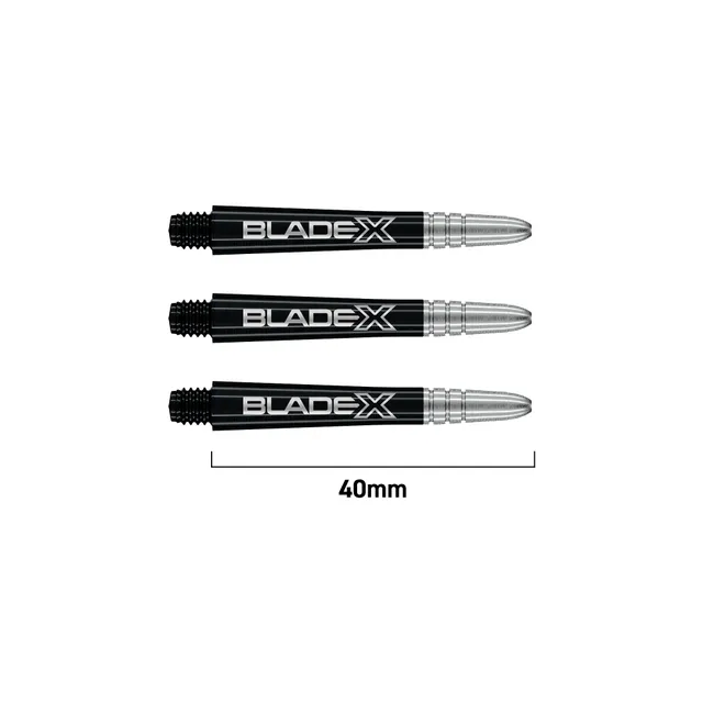 winmau-blade-x-vecta-shafts-medium-noir-et-argent-tiges-de-fl-chettes image 1