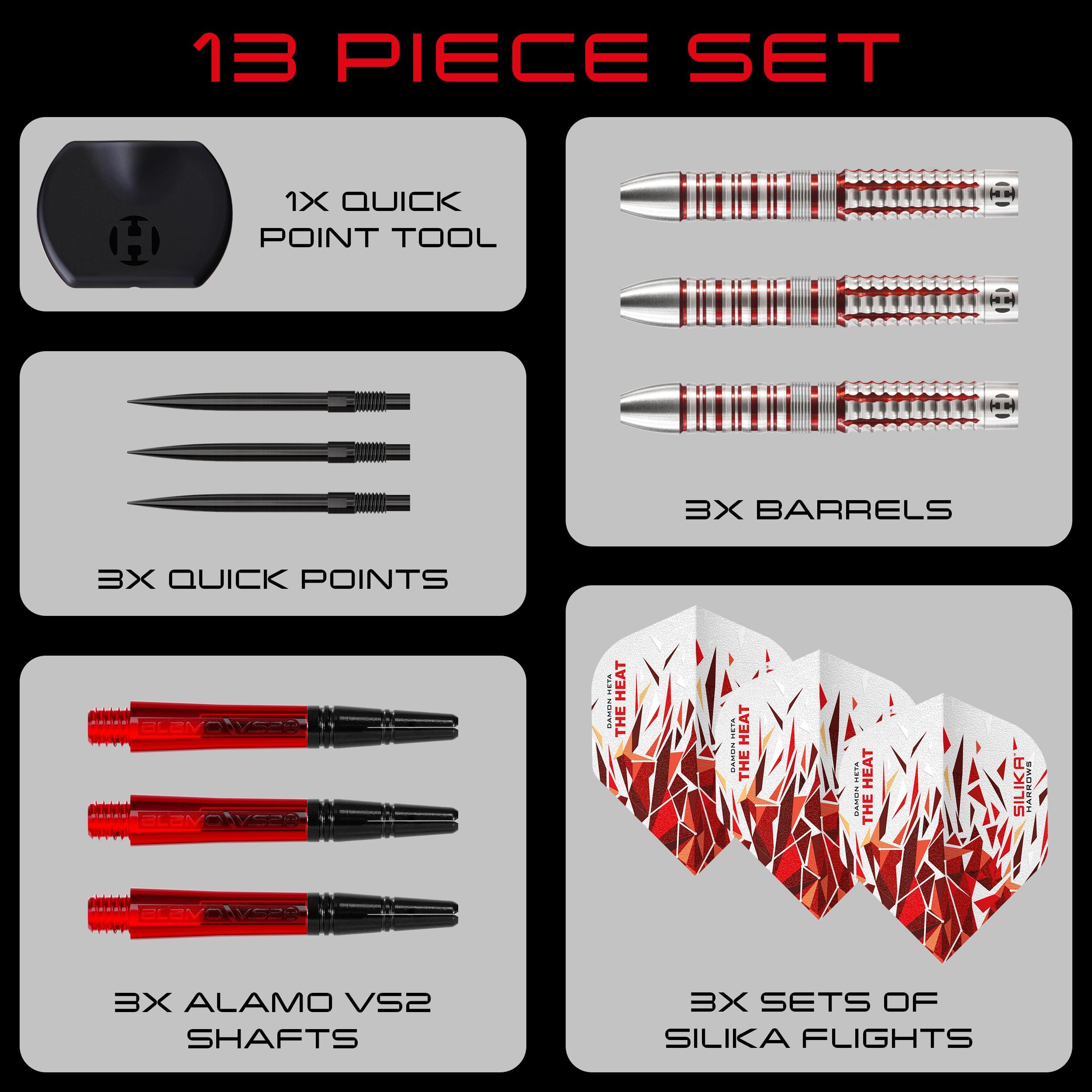 harrows-damon-heta-90-series-2-quick-point-darts-fl-chettes-pointe-acier image 7
