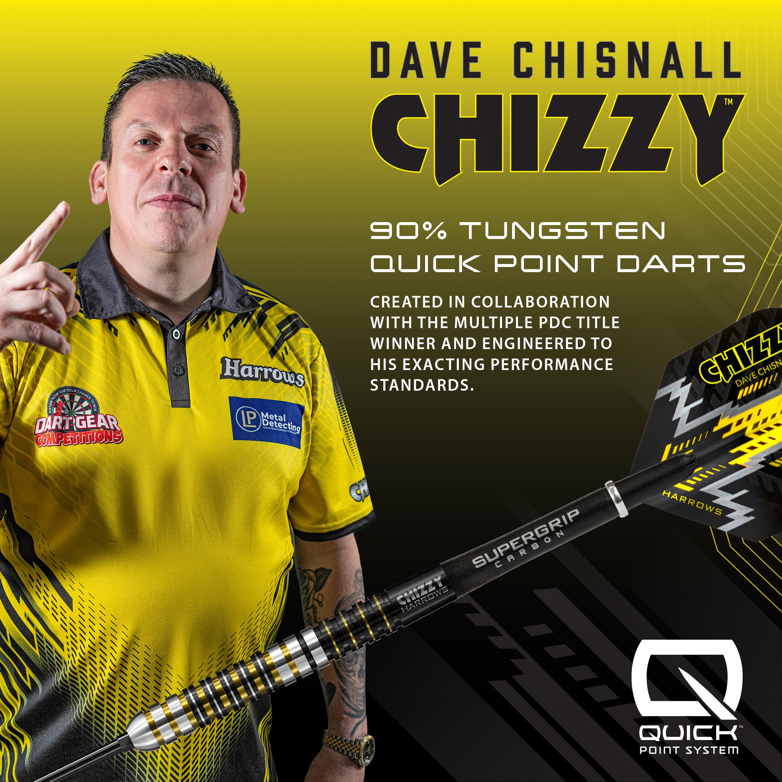 harrows-chizzy-90-dave-chisnall-series-1-fl-chettes-pointe-acier-quick-point image 5