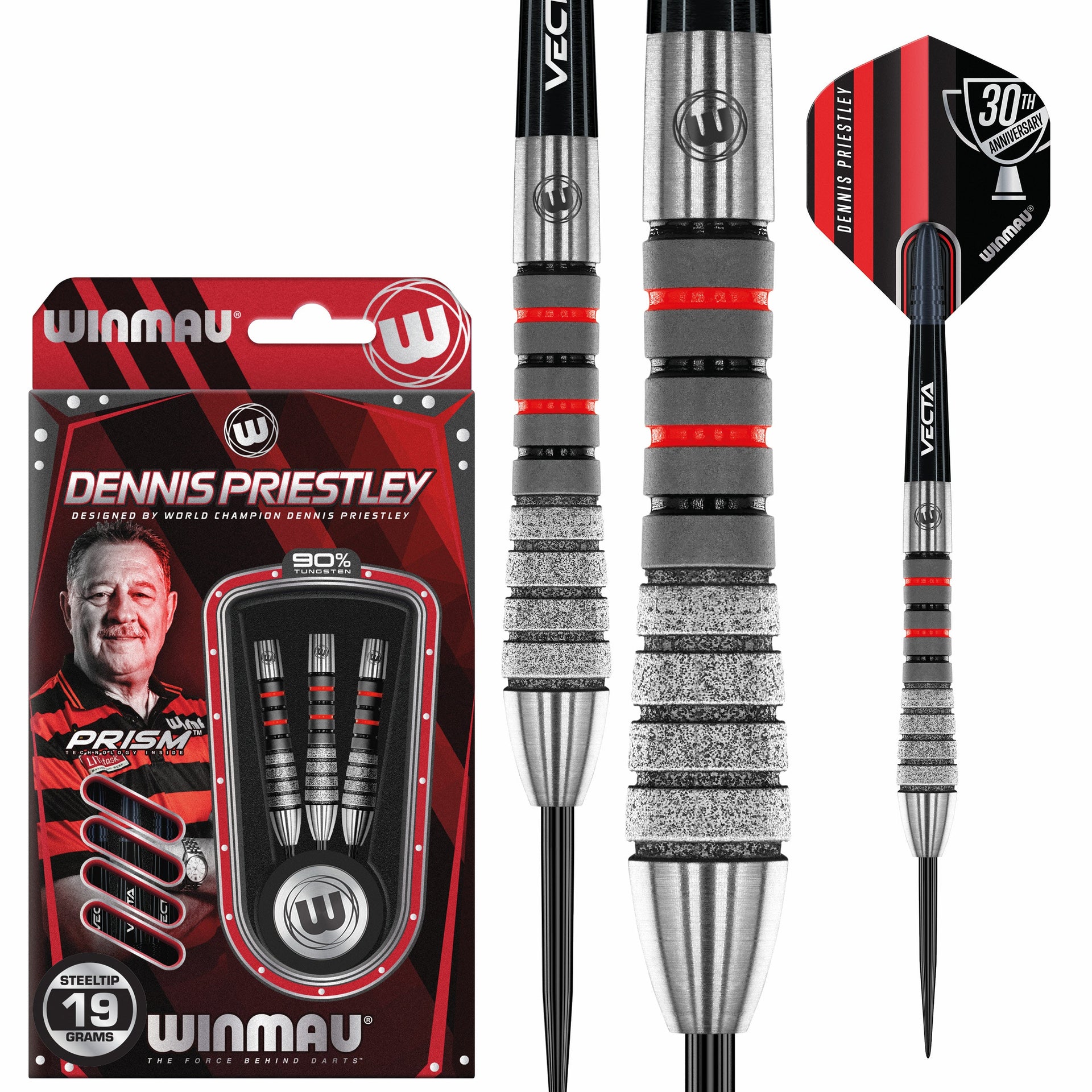 winmau-dennis-priestley-diamond-3-zero-fl-chettes-acier-fusion-grip image 1