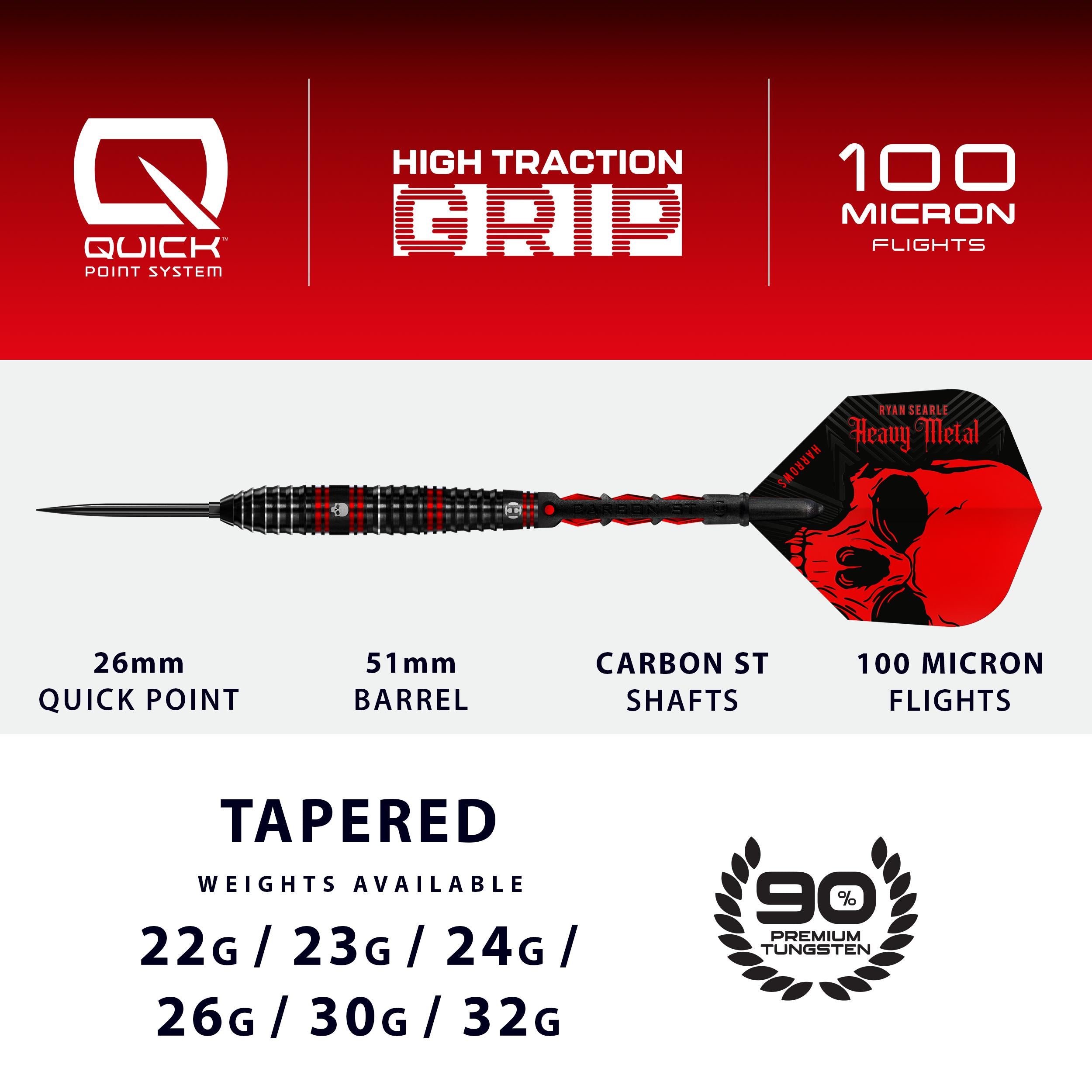 harrows-ryan-searle-90-quick-point-series-1-fl-chettes-pointe-acier image 4