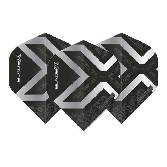 winmau-blade-x-prism-delta-vols-standard-noir-m-tallique-et-argent image 1
