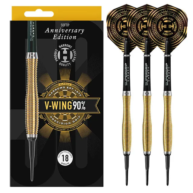 harrows-v-wing-90-soft-tip-18g-fl-chettes-pointe-souple-tungst-ne image 1