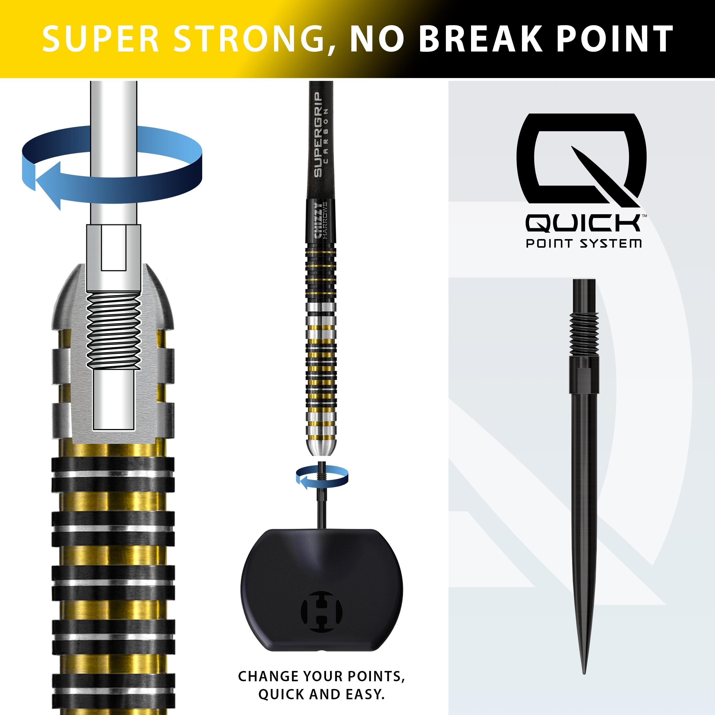 harrows-chizzy-90-dave-chisnall-series-1-fl-chettes-pointe-acier-quick-point image 3