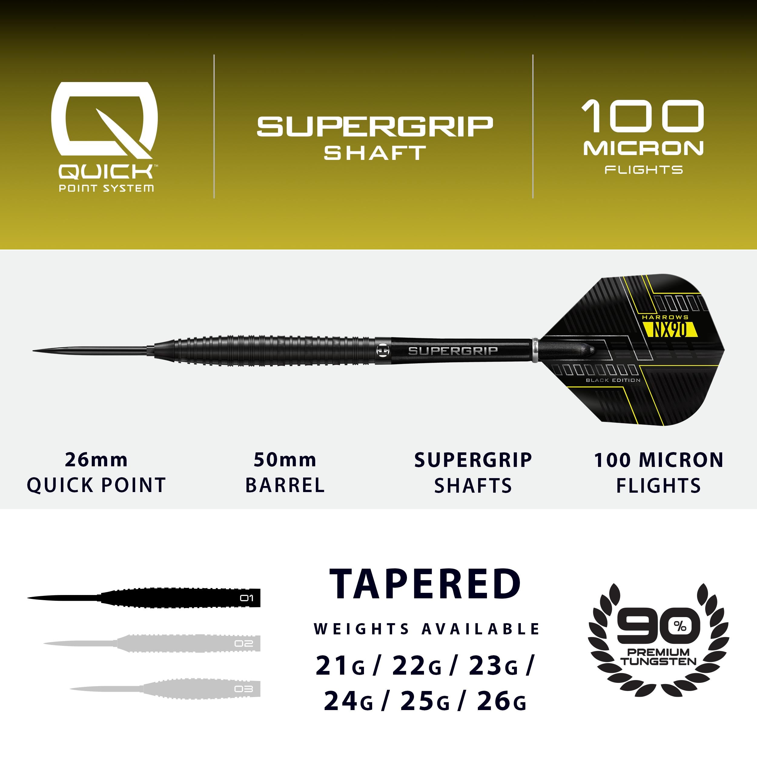 harrows-nx90-black-edition-90-tungst-ne-fl-chettes-pointe-acier-quick-point image 4