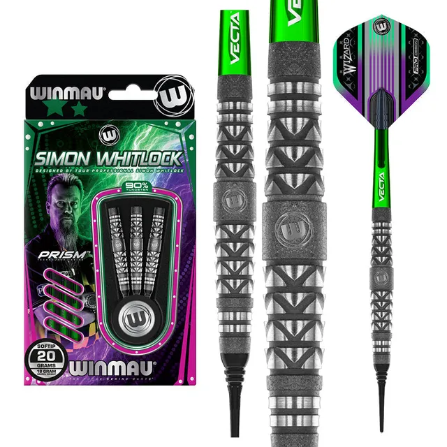 winmau-simon-whitlock-atomised-player-edition-soft-tip-fl-chettes-pointe-souple image 1